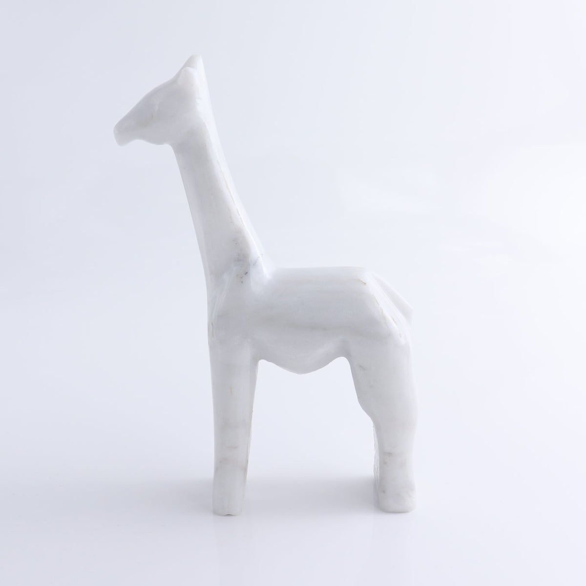 One White Marble Giraffe Statue