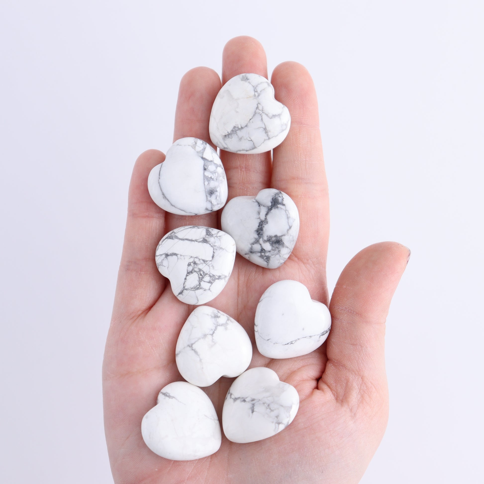 50 pcs Mini White Howlite Hearts - Expert Wholesale and Supplier of Wholesale Crystals & Bulk Gemstones, ["Hearts","White Howlite"]