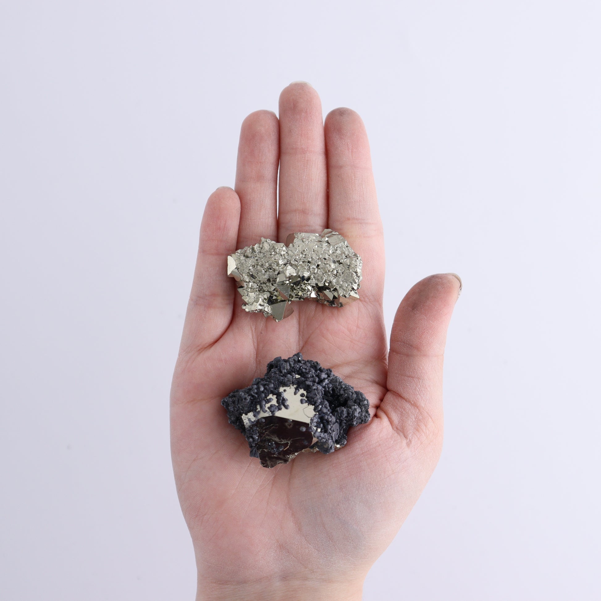 Octahedral Pyrite Clusters Set of 22 - Expert Wholesale and Supplier of Wholesale Crystals & Bulk Gemstones, ["Clusters","Octahedral Pyrite","Peru","Pyrite"]