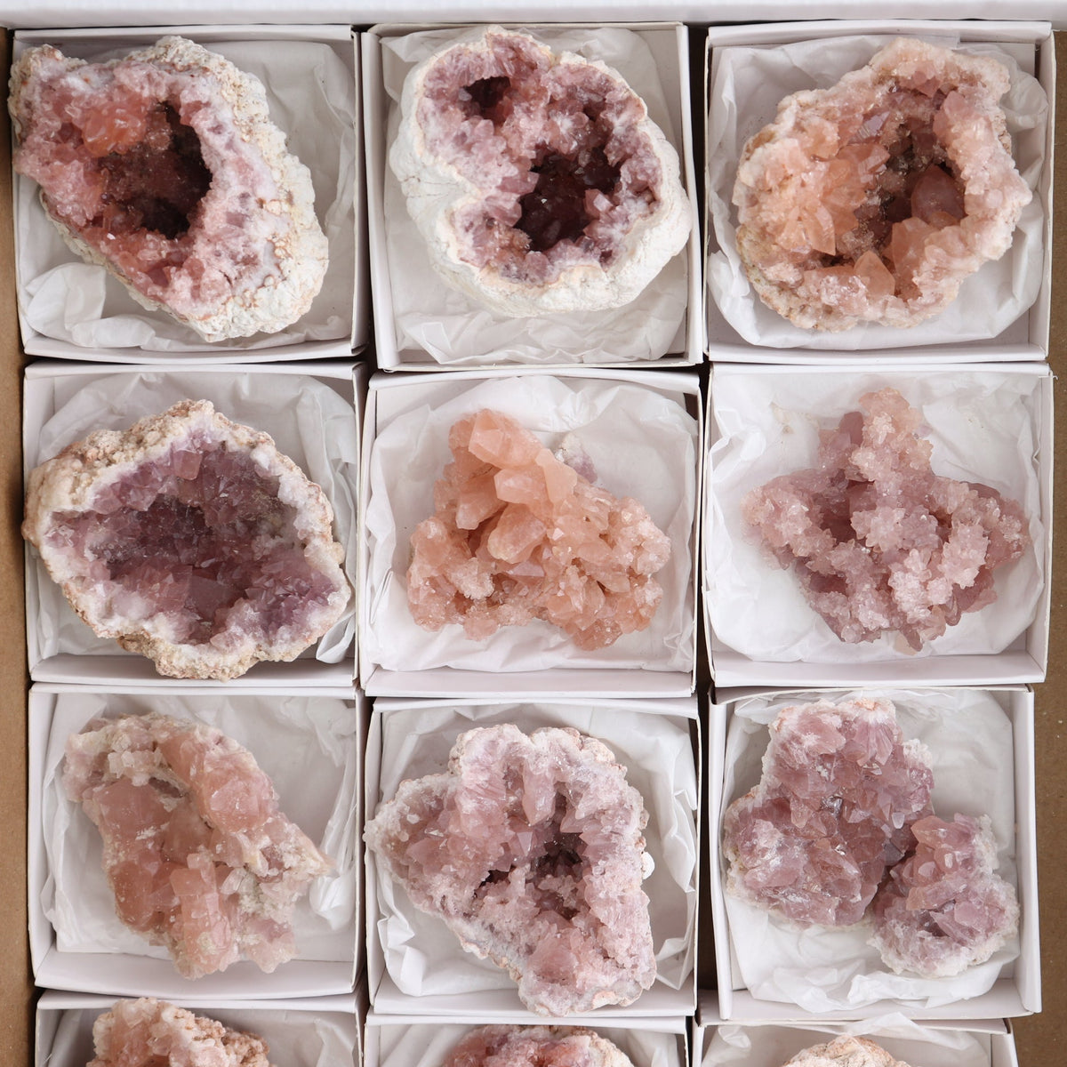 Pink Amethyst Geodes Set of 12