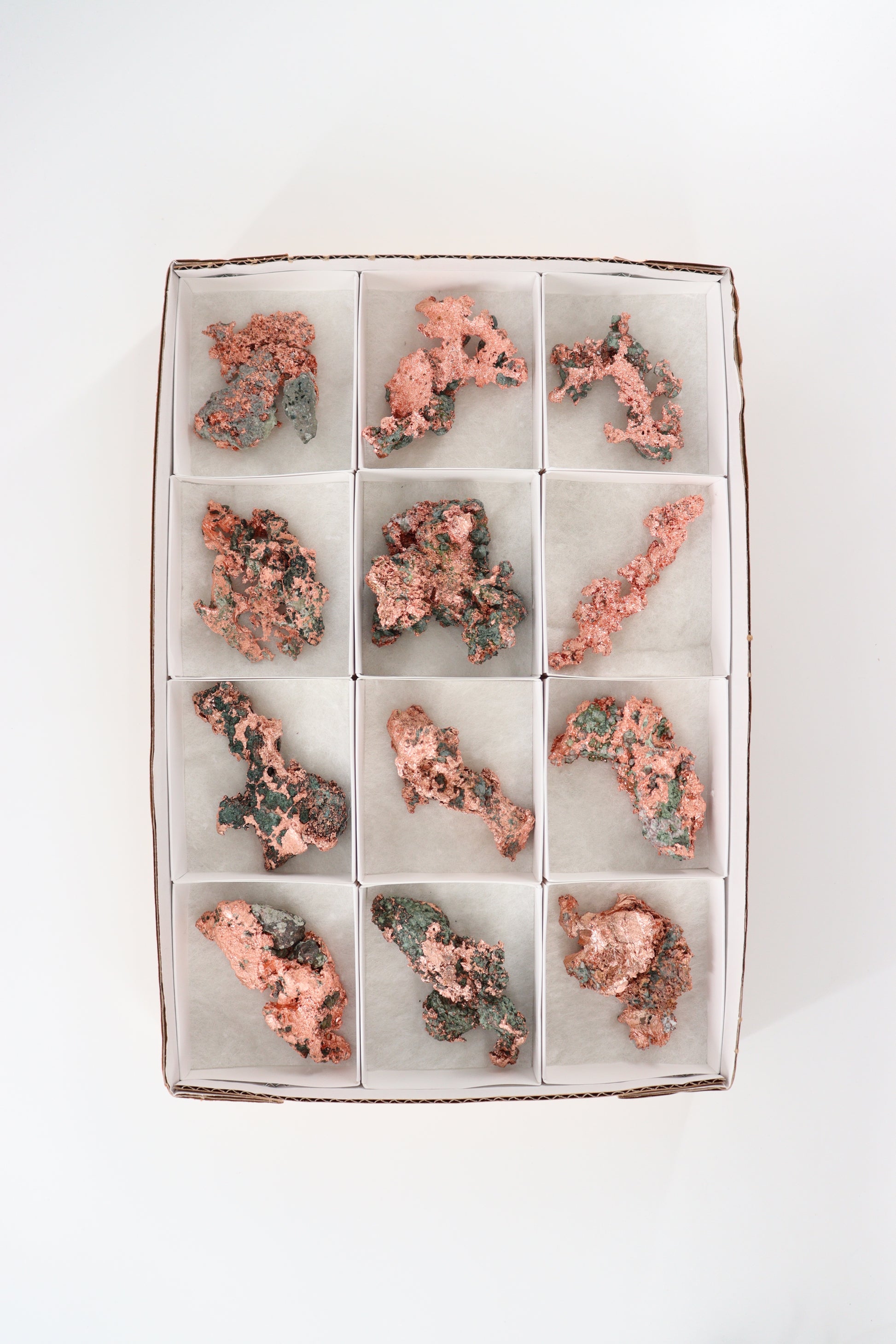 Native Copper 12pc Flat from Michigan - Expert Supplier of Wholesale Crystals & Bulk Gemstones