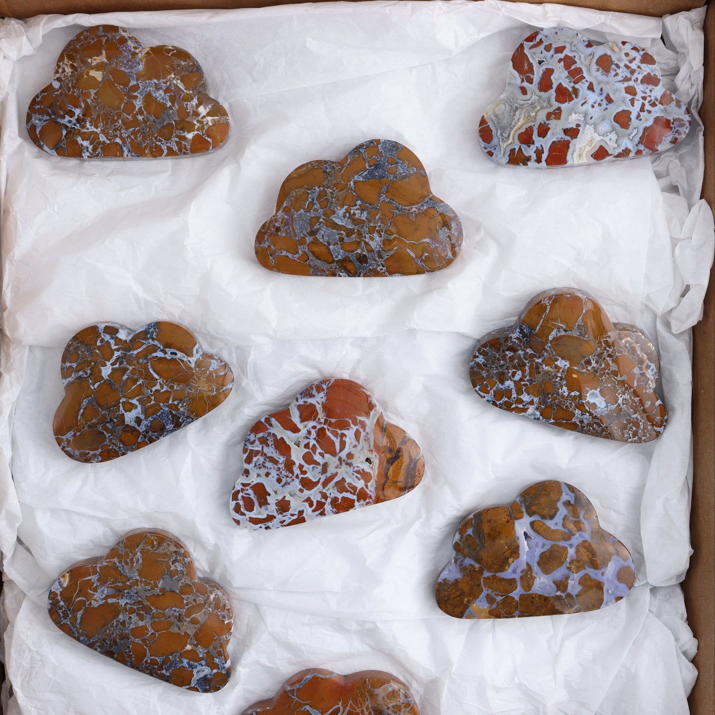Brecciated Jasper Clouds Set of 11 - Expert Wholesale and Supplier of Wholesale Crystals & Bulk Gemstones, ["Brecciated Jasper","Clouds","Indonesia"]