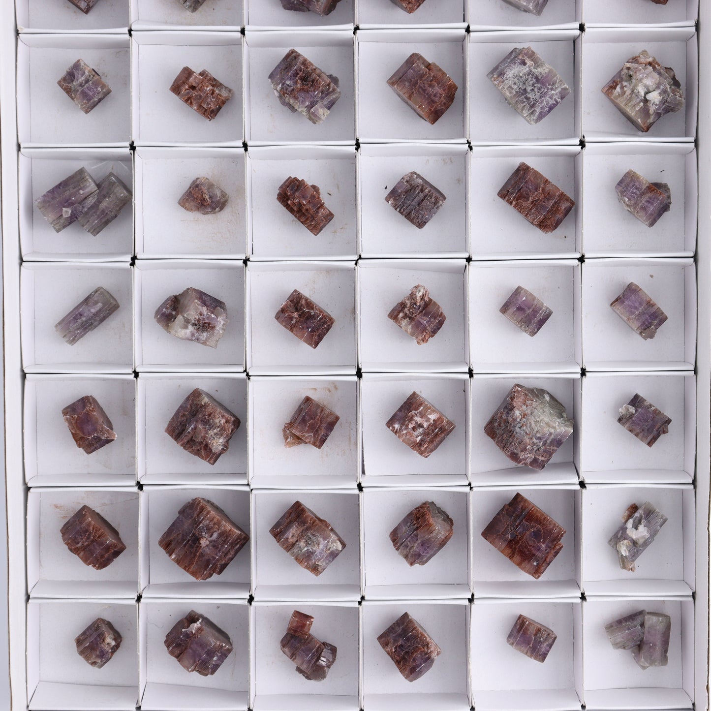 Purple Aragonite Set of 54 - Expert Wholesale and Supplier of Wholesale Crystals & Bulk Gemstones, ["aragonite","Purple Aragonite","Spain"]