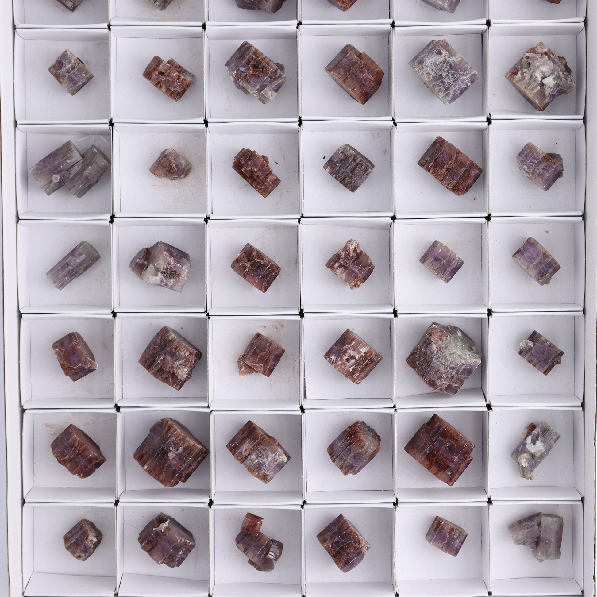 Purple Aragonite Set of 54 - Expert Wholesale and Supplier of Wholesale Crystals & Bulk Gemstones, ["aragonite","Purple Aragonite","Spain"]