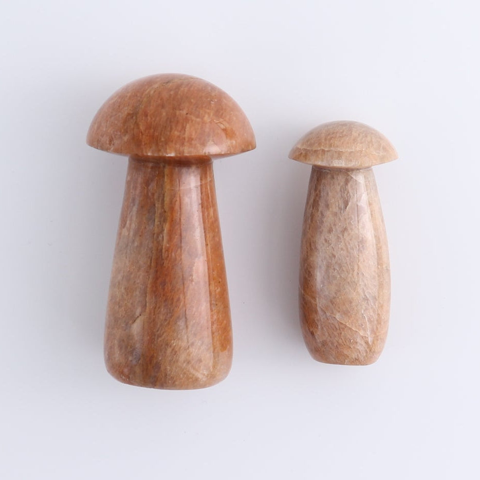 Peach Moonstone Mushrooms Set of 6