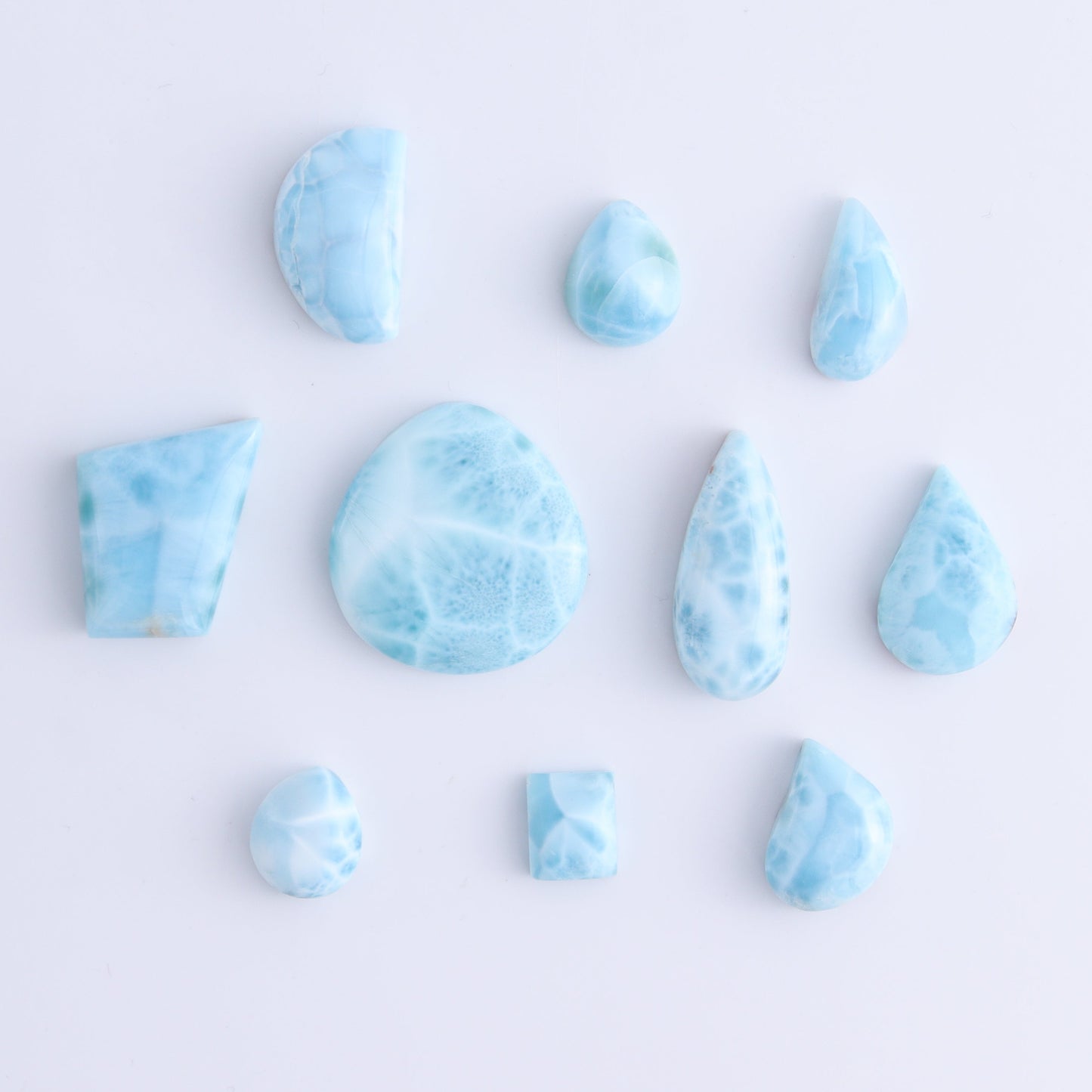 Larmiar Cabs Set of 10 - Expert Wholesale and Supplier of Wholesale Crystals & Bulk Gemstones, ["Cabs","Freeform","Freeforms","Larimar"]
