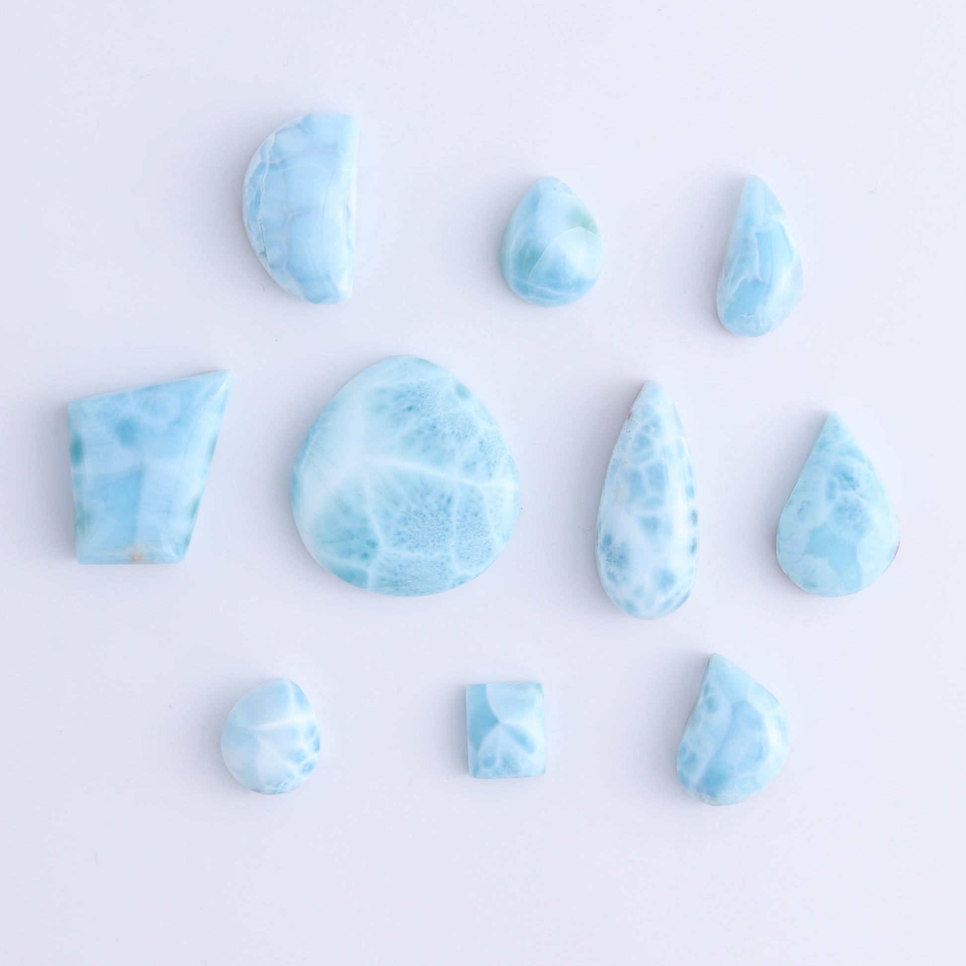 Larmiar Cabs Set of 10 - Expert Wholesale and Supplier of Wholesale Crystals & Bulk Gemstones, ["Cabs","Freeform","Freeforms","Larimar"]