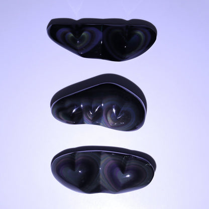 Rainbow Obsidian Heart Set of 3 - Expert Wholesale and Supplier of Wholesale Crystals & Bulk Gemstones, ["Hearts","Mexico","Obsidian","Rainbow Obsidian"]