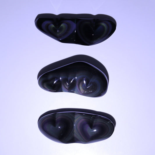 Rainbow Obsidian Heart Set of 3 - Expert Wholesale and Supplier of Wholesale Crystals & Bulk Gemstones, ["Hearts","Mexico","Obsidian","Rainbow Obsidian"]
