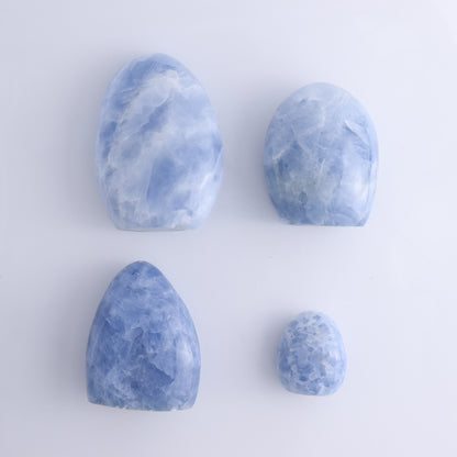 Blue Calcite Set of 4 - Expert Wholesale and Supplier of Wholesale Crystals & Bulk Gemstones, ["Blue Calcite","Calcite","Freeform","Madagascar"]