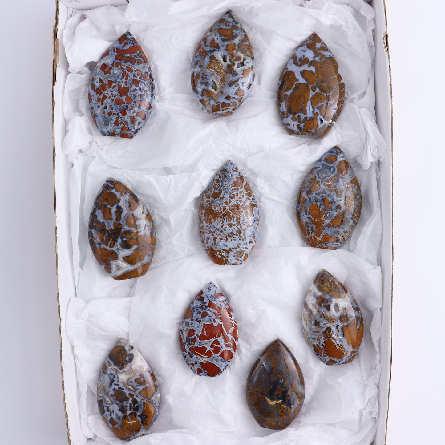 Brecciated Jasper Flames Set of 10 - Expert Wholesale and Supplier of Wholesale Crystals & Bulk Gemstones, ["Brecciated Jasper","flames","Indonesia"]