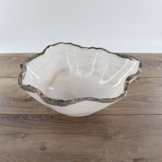 Mexican Onyx/Calcite Bowl 14" - Expert Wholesale and Supplier of Wholesale Crystals & Bulk Gemstones, ["Bowls","Calcite","Mexico","onyx"]