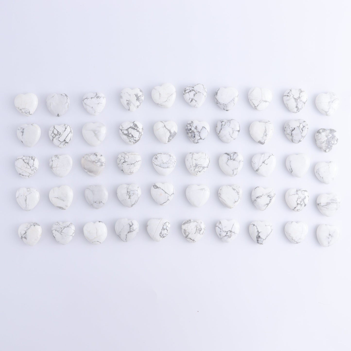 50 pcs Mini White Howlite Hearts - Expert Wholesale and Supplier of Wholesale Crystals & Bulk Gemstones, ["Hearts","White Howlite"]