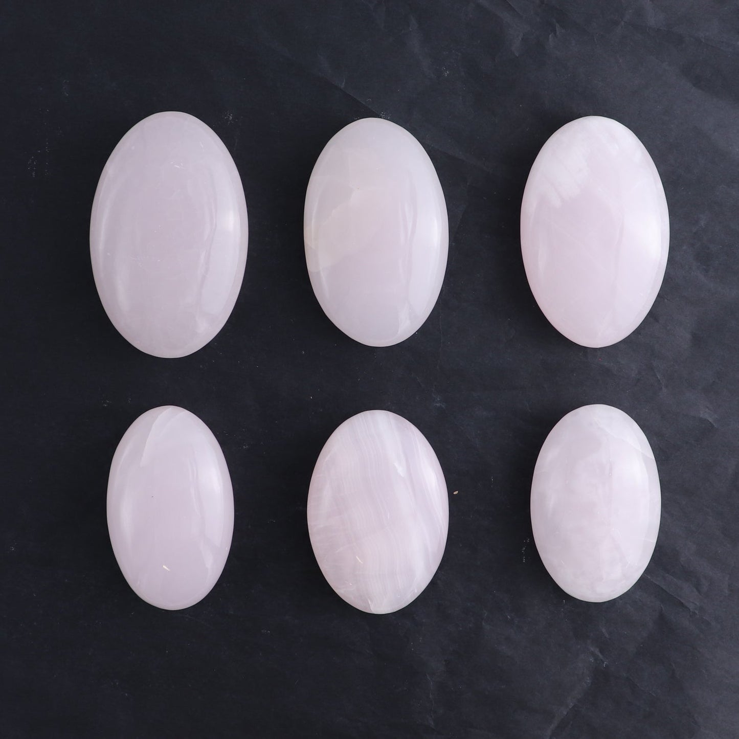Pink Mangano Calcite Palm Stone Set of 6