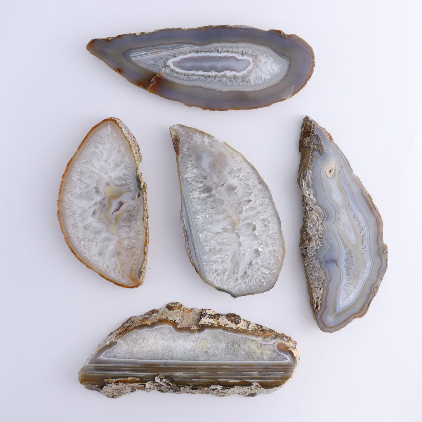 Agate Slices Set of 5 - Expert Wholesale and Supplier of Wholesale Crystals & Bulk Gemstones, ["Agate","Brazil","Slices and Slabs"]