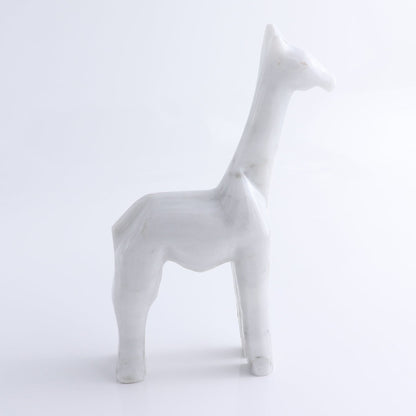 One White Marble Giraffe Statue