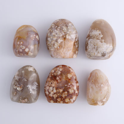 Flower Agate Freeforms Set of 6 - Expert Wholesale and Supplier of Wholesale Crystals & Bulk Gemstones, ["Flower Agate","Freeforms","Madagascar"]