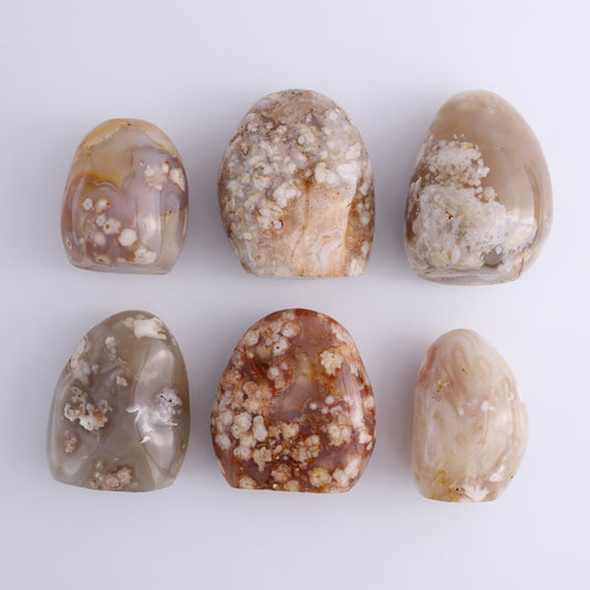 Flower Agate Freeforms Set of 6 - Expert Wholesale and Supplier of Wholesale Crystals & Bulk Gemstones, ["Flower Agate","Freeforms","Madagascar"]