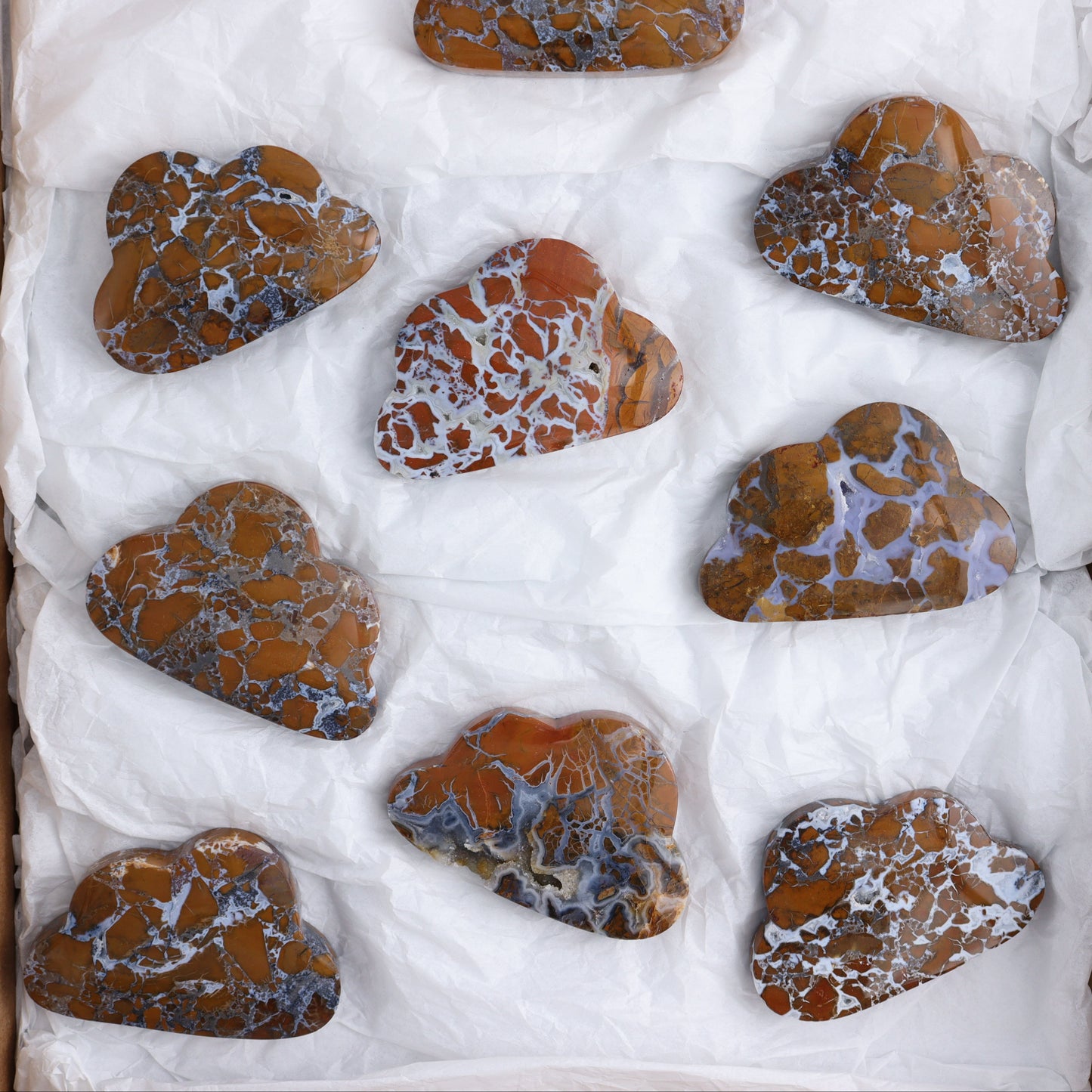 Brecciated Jasper Clouds Set of 11 - Expert Wholesale and Supplier of Wholesale Crystals & Bulk Gemstones, ["Brecciated Jasper","Clouds","Indonesia"]