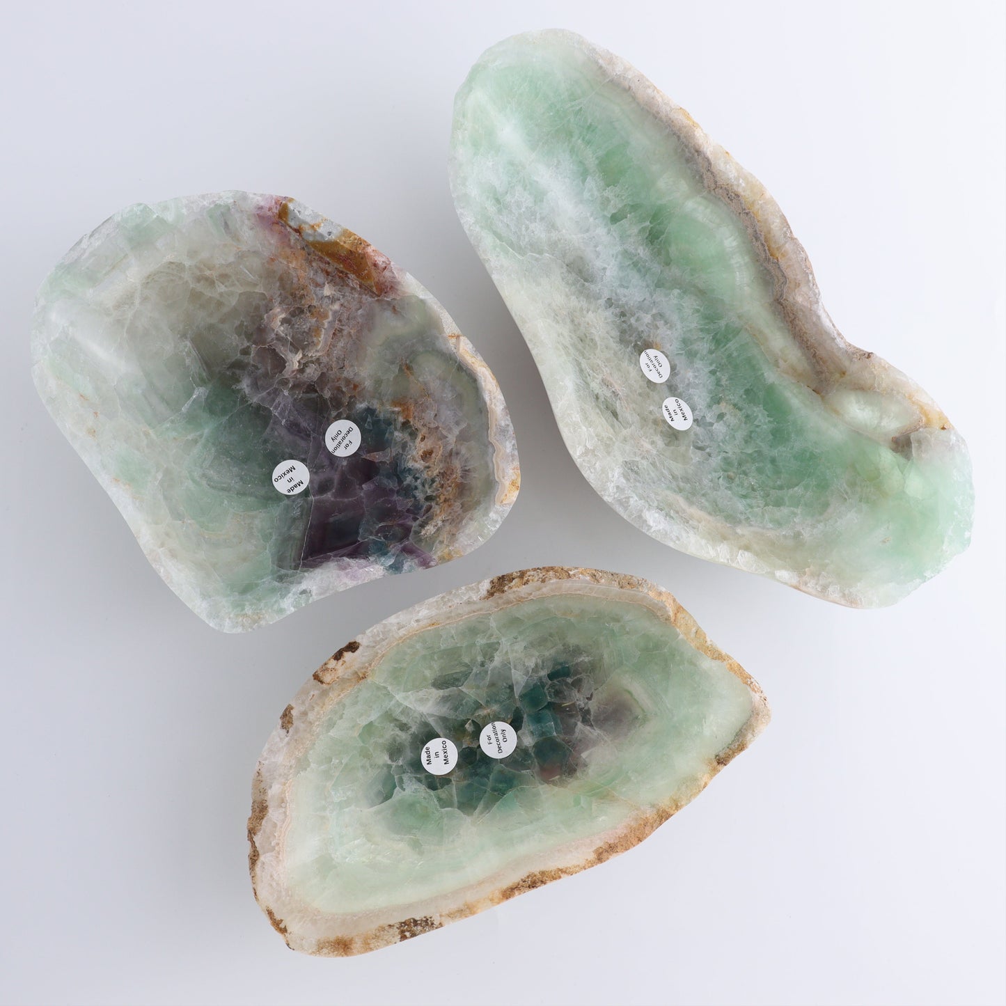 Fluorite Bowls Set of 3 - Expert Wholesale and Supplier of Wholesale Crystals & Bulk Gemstones, ["Bowls","Fluorite","Mexico"]
