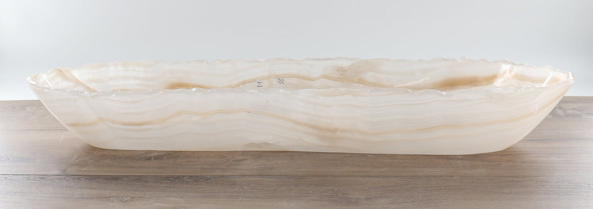 Mexican Onyx/Calcite Canoe Bowl 27"