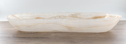 Mexican Onyx/Calcite Canoe Bowl 27"