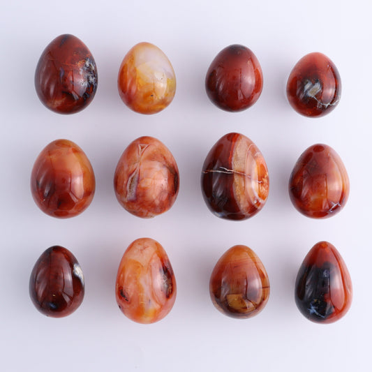 Carnelian Eggs Set of 12 - Expert Wholesale and Supplier of Wholesale Crystals & Bulk Gemstones, ["carnelian","Eggs","Madagascar"]