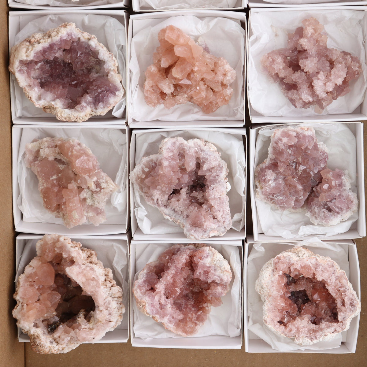 Pink Amethyst Geodes Set of 12