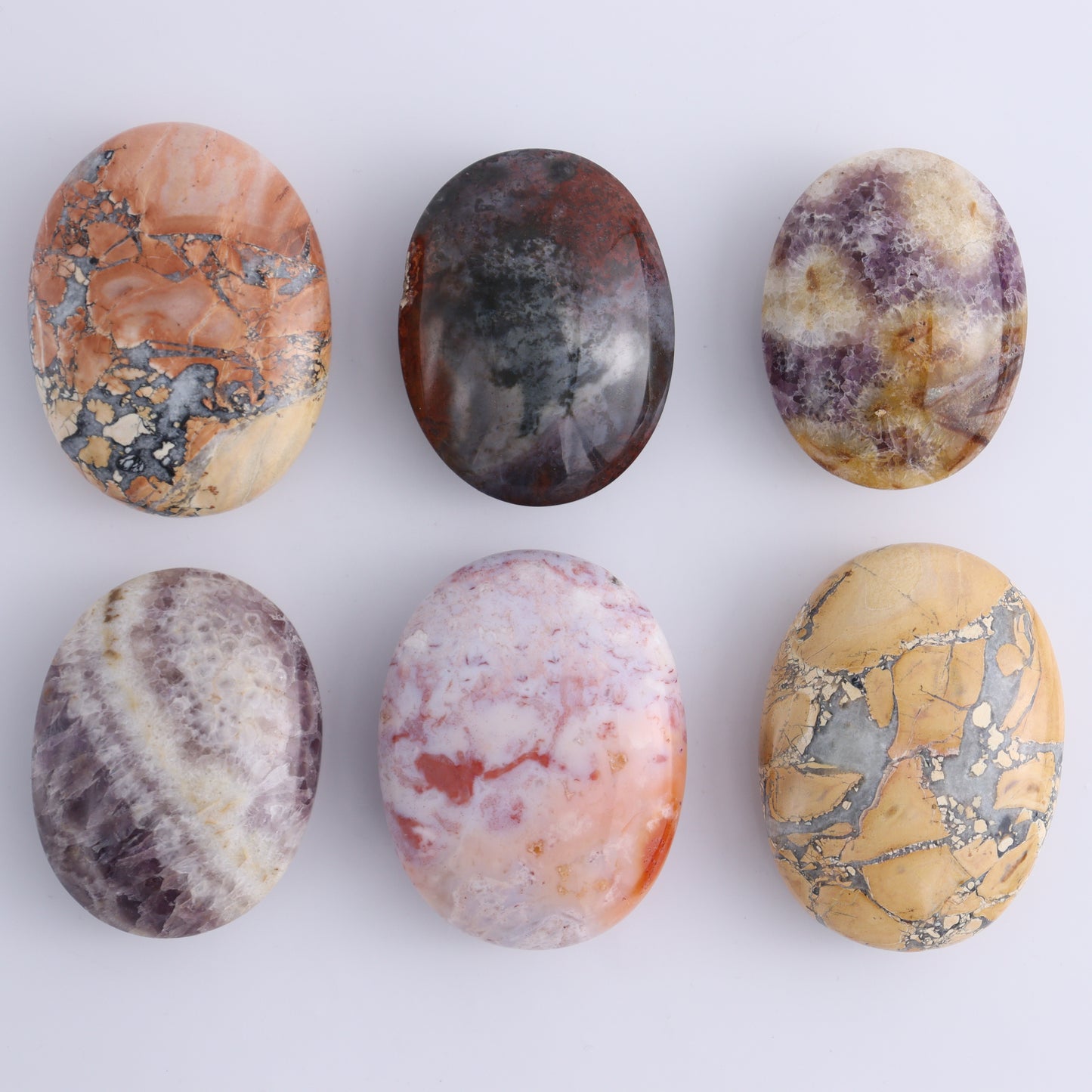 Maligano Jasper Palm Stones Set of 13 - Expert Wholesale and Supplier of Wholesale Crystals & Bulk Gemstones, ["Indonesia","Maligno Jasper","Palm Stones"]