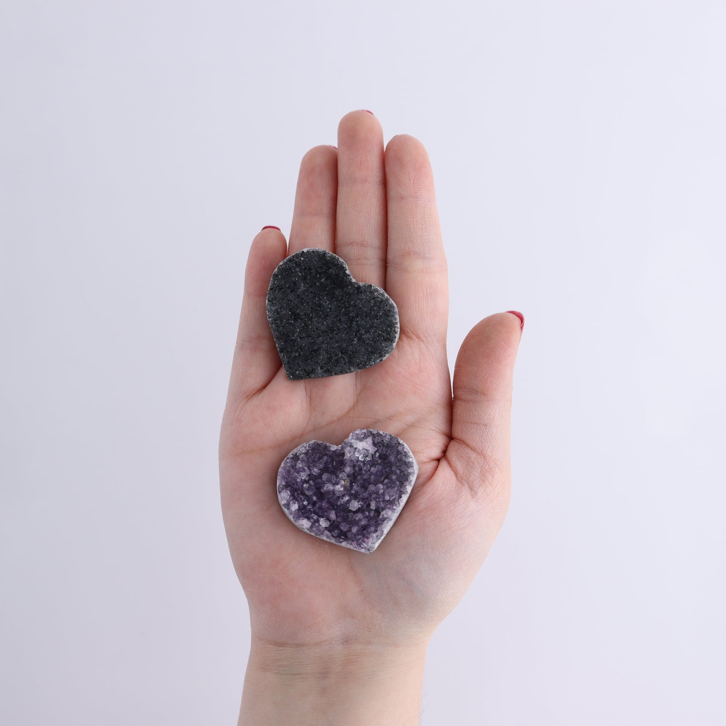 Amethyst Hearts Set of 8 - Expert Wholesale and Supplier of Wholesale Crystals & Bulk Gemstones, ["Amethyst","Hearts","Uruguay"]