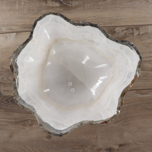 Mexican Onyx/Calcite Bowl 14" - Expert Wholesale and Supplier of Wholesale Crystals & Bulk Gemstones, ["Bowls","Calcite","Mexico","onyx"]