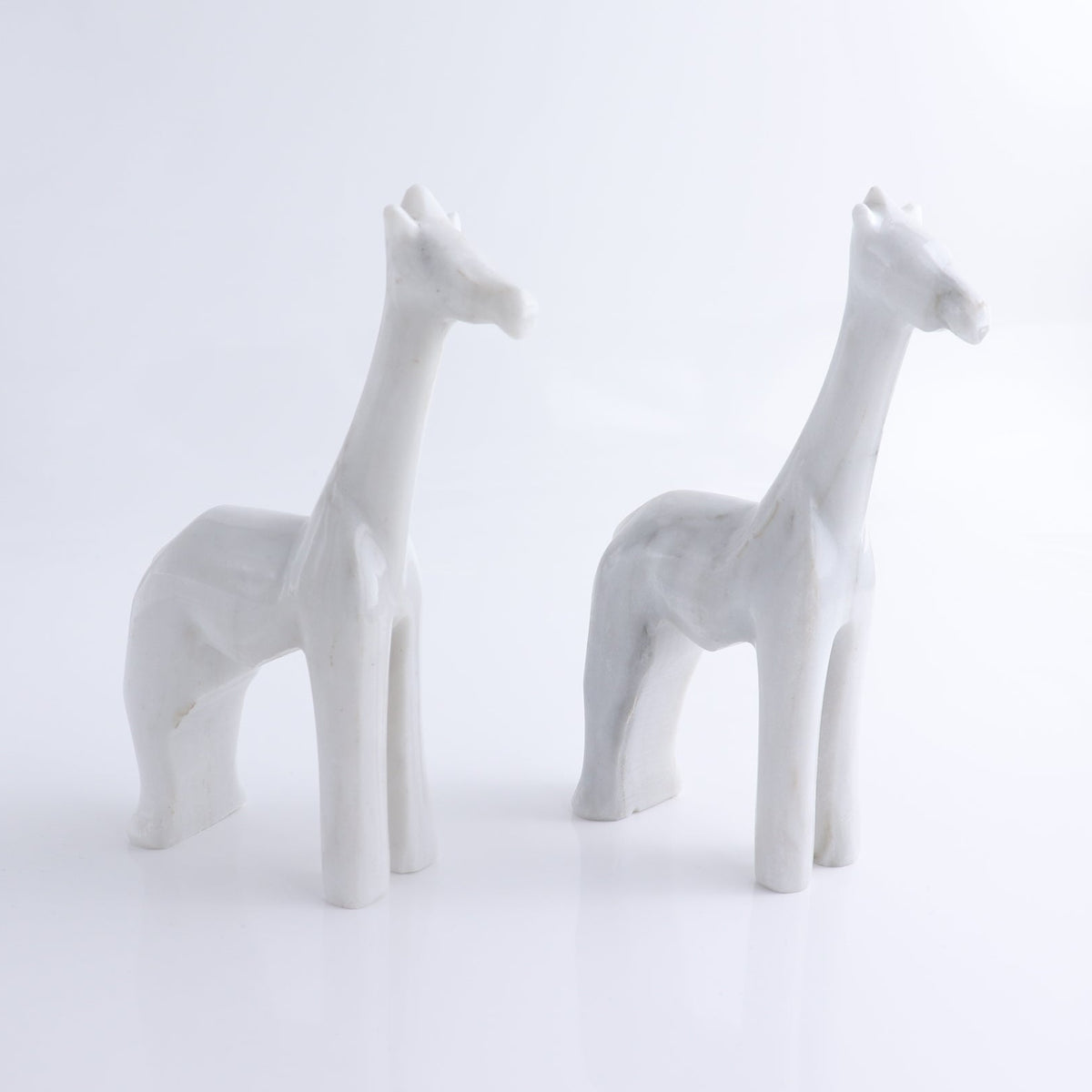 One White Marble Giraffe Statue