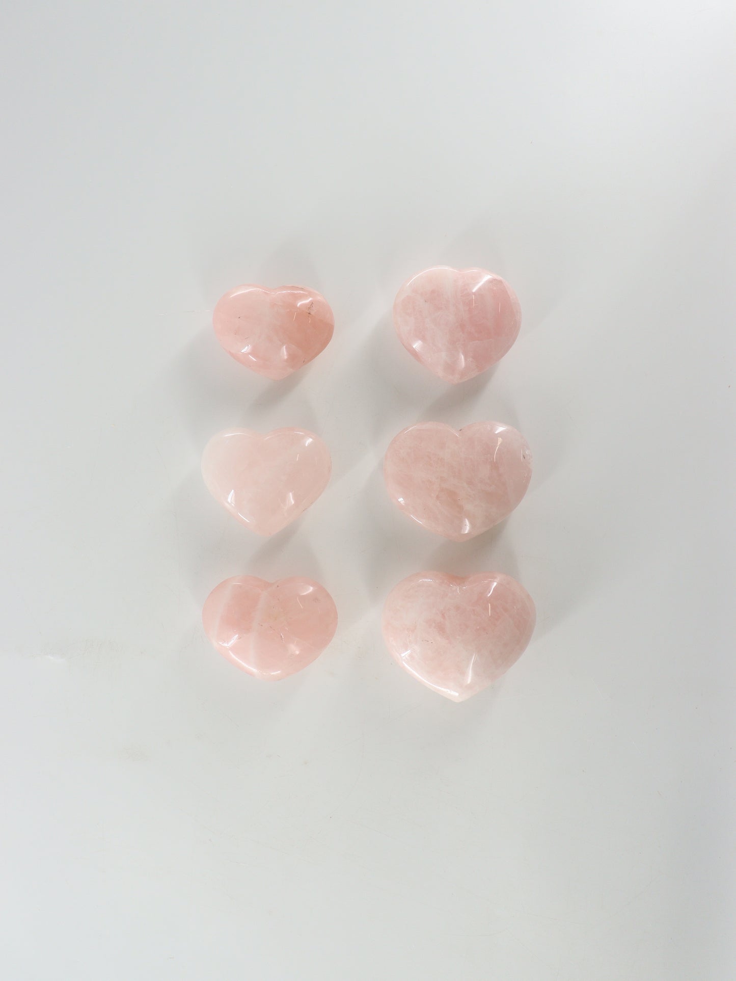 Rose Quartz Hearts Set of 6