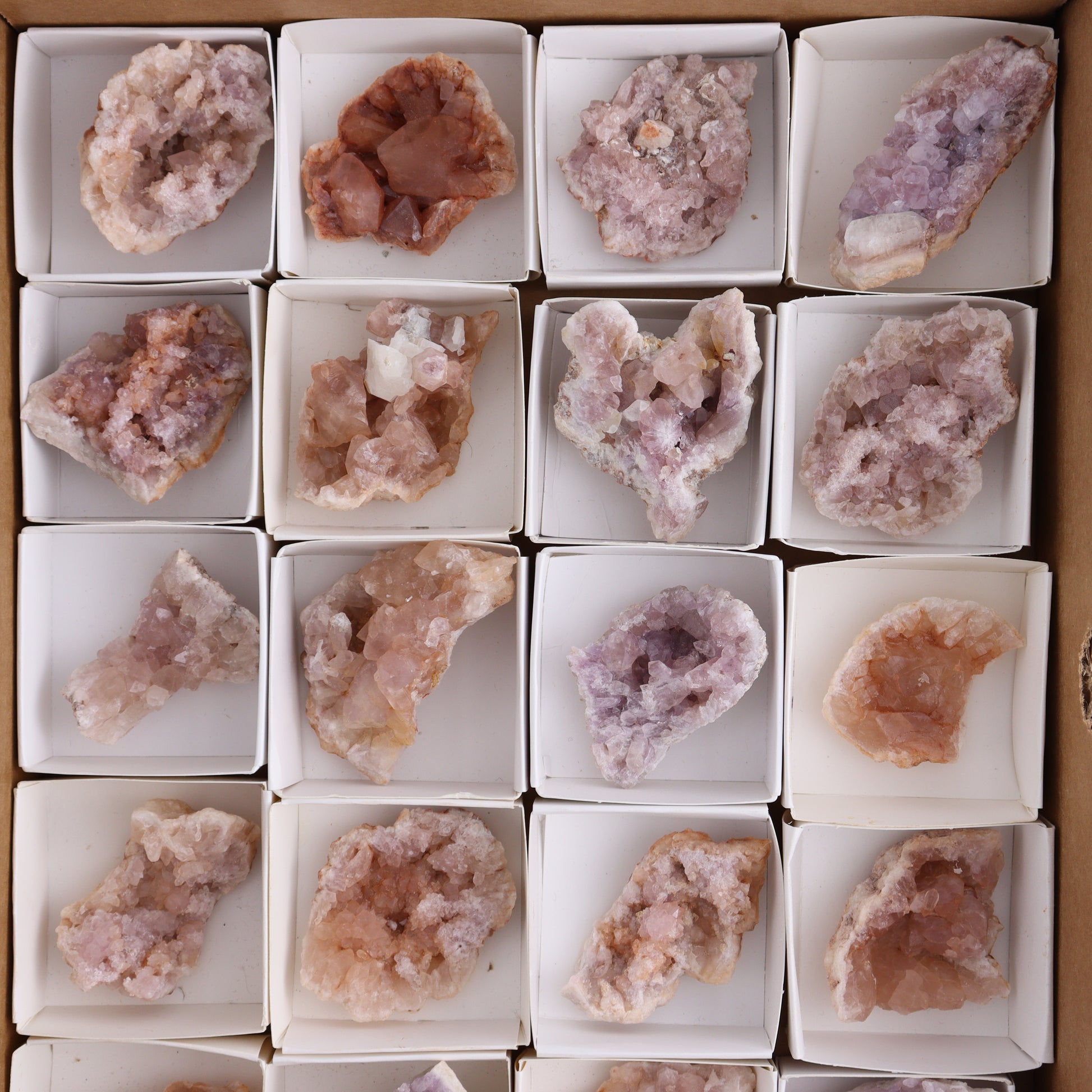Pink Amethyst Flat of 20 - Expert Wholesale and Supplier of Wholesale Crystals & Bulk Gemstones, ["Amethyst","Pink Amethyst"]