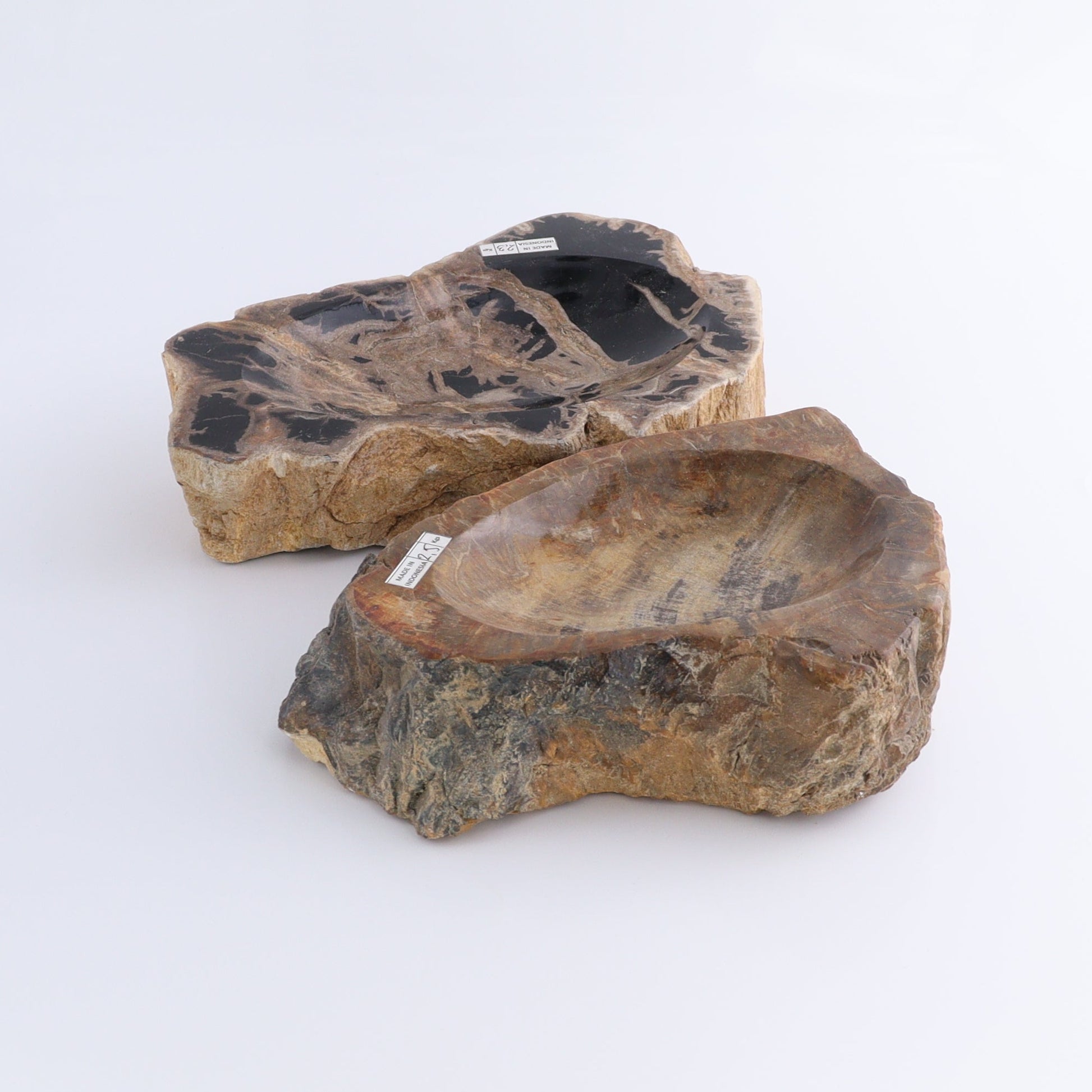 Petrified Wood Bowls Set of 2 - Expert Wholesale and Supplier of Wholesale Crystals & Bulk Gemstones, ["Bowls","Indonesia","Petrified Wood"]