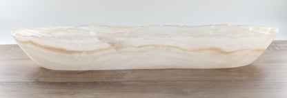 Mexican Onyx/Calcite Canoe Bowl 27"