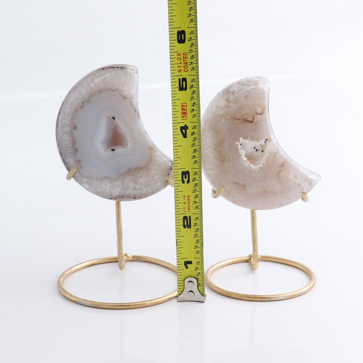 Agate Moons with Stand Set of 5