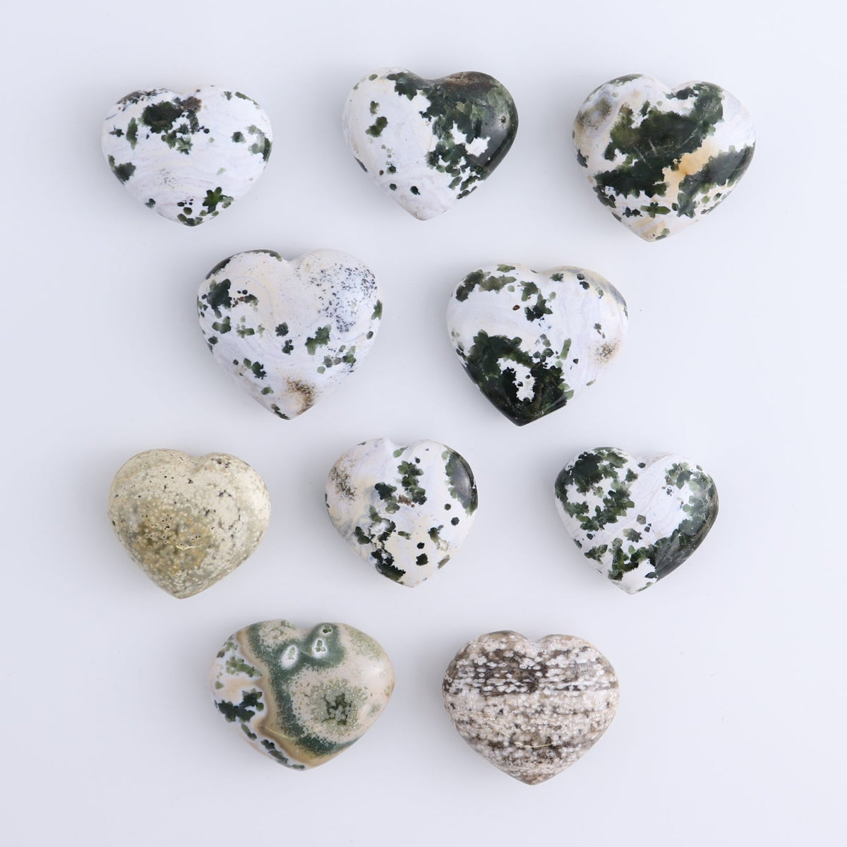 Ocean Jasper Hearts Set of 10