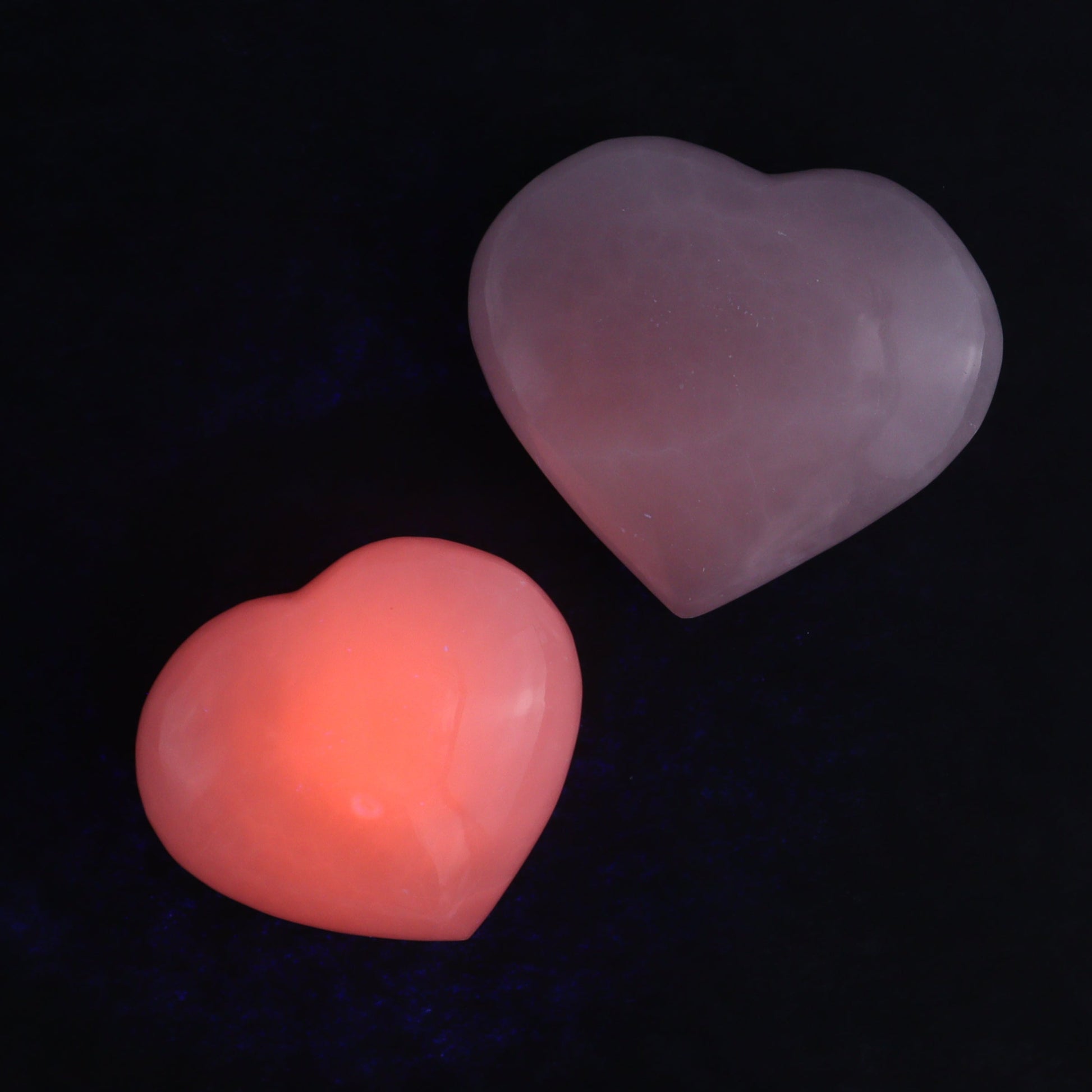 Pink Mangano Calcite Hearts Set of 6 - Expert Wholesale and Supplier of Wholesale Crystals & Bulk Gemstones, ["Calcite","Hearts","Madagascar","Pink Calcite"]