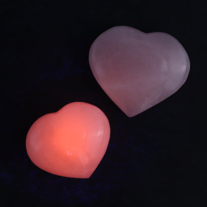 Pink Mangano Calcite Hearts Set of 6 - Expert Wholesale and Supplier of Wholesale Crystals & Bulk Gemstones, ["Calcite","Hearts","Madagascar","Pink Calcite"]