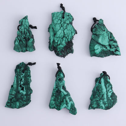 Malachite Pendants Set of 6 - Expert Wholesale and Supplier of Wholesale Crystals & Bulk Gemstones, ["Malachite","Pendants"]