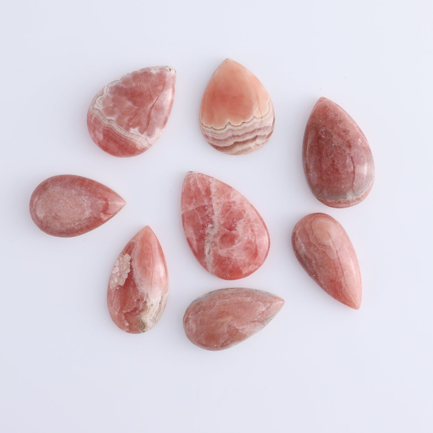 Rhodochrosite Cabs Set of 8 - Expert Wholesale and Supplier of Wholesale Crystals & Bulk Gemstones, ["Argentina","Cabs","Rhodochrosite"]