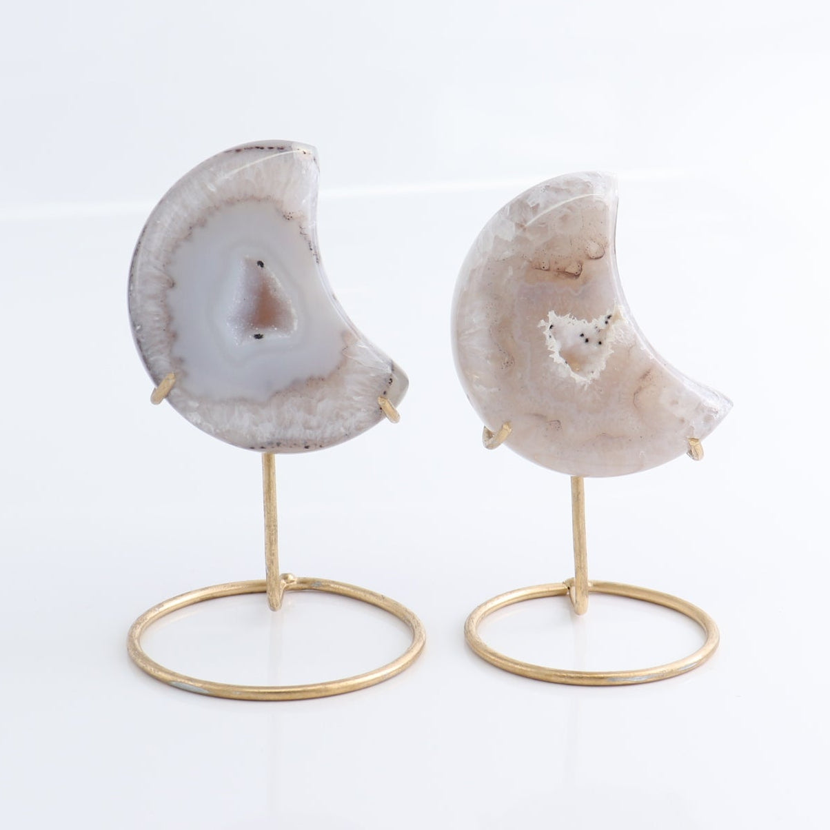 Agate Moons with Stand Set of 5