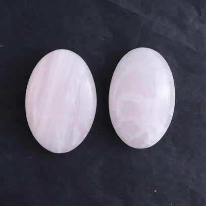 Pink Mangano Calcite Palm Stone Set of 6