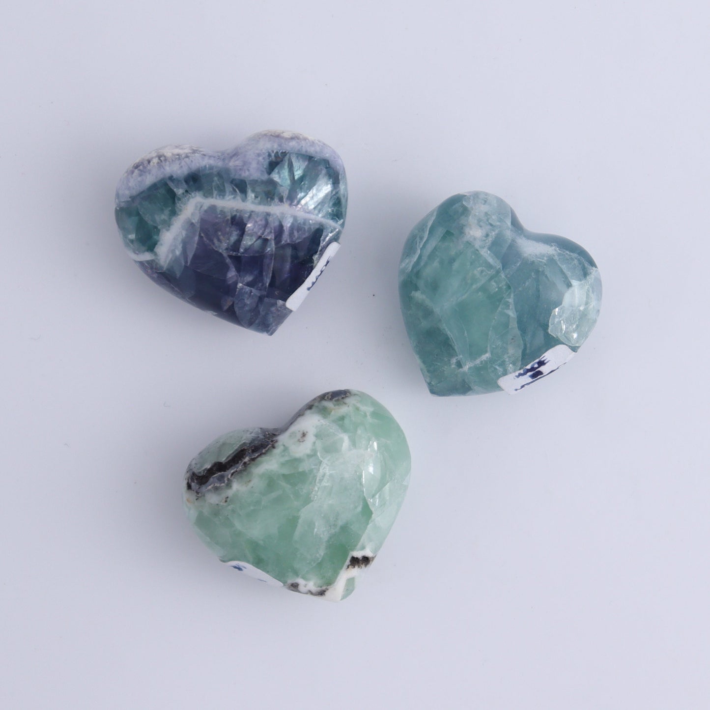 Fluorite Hearts Set of 7 - Expert Wholesale and Supplier of Wholesale Crystals & Bulk Gemstones, ["Fluorite","Hearts","Mexico"]