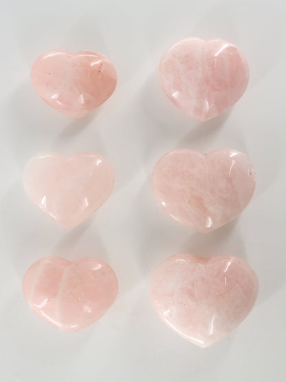 Rose Quartz Hearts Set of 6