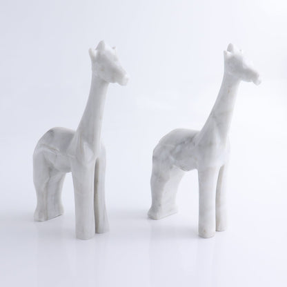 One White Marble Giraffe Statue