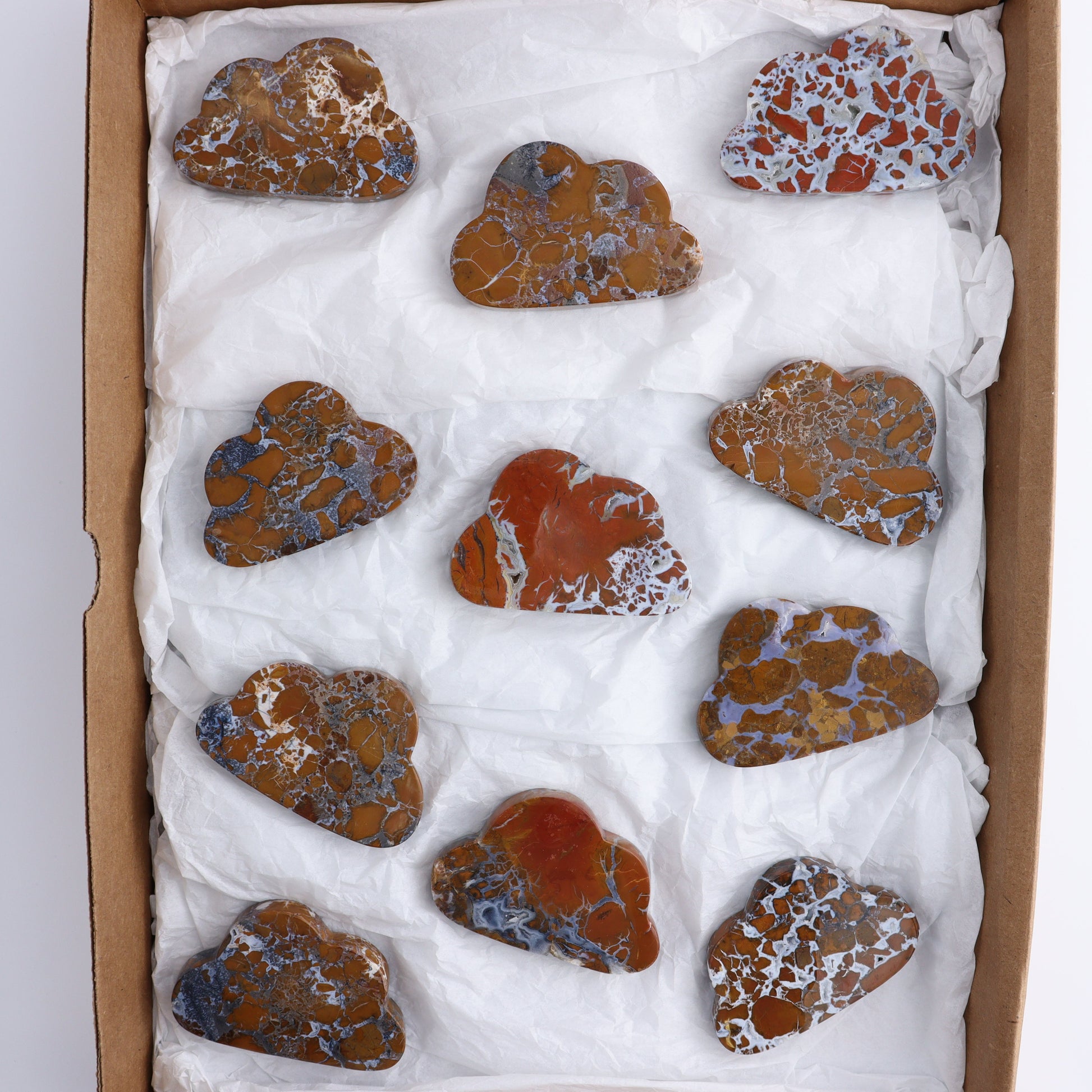 Brecciated Jasper Clouds Set of 11 - Expert Wholesale and Supplier of Wholesale Crystals & Bulk Gemstones, ["Brecciated Jasper","Clouds","Indonesia"]