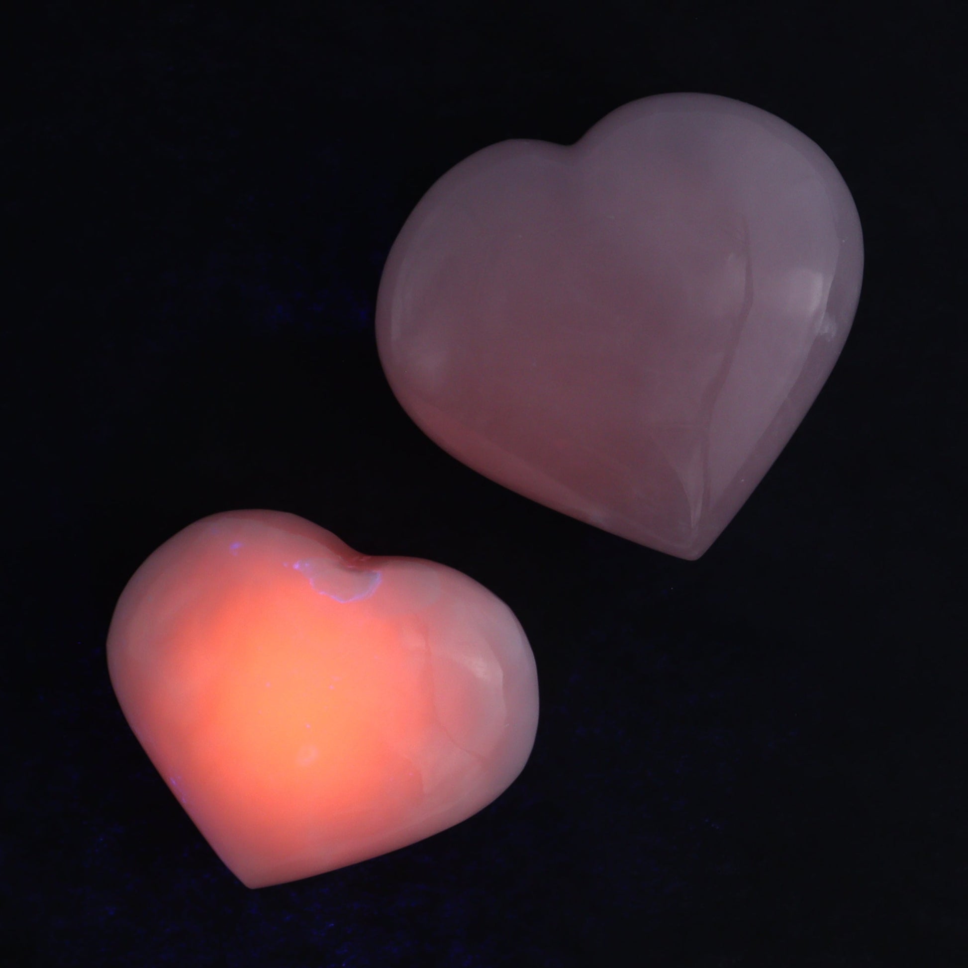 Pink Mangano Calcite Hearts Set of 6 - Expert Wholesale and Supplier of Wholesale Crystals & Bulk Gemstones, ["Calcite","Hearts","Madagascar","Pink Calcite"]