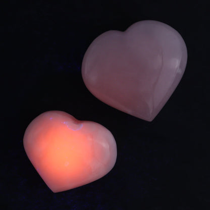 Pink Mangano Calcite Hearts Set of 6 - Expert Wholesale and Supplier of Wholesale Crystals & Bulk Gemstones, ["Calcite","Hearts","Madagascar","Pink Calcite"]